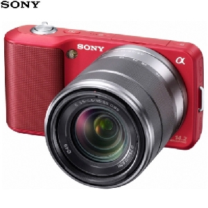 Aparat foto digital Sony Exmor NEX-3KR 14.2 MP Red + SEL 1855