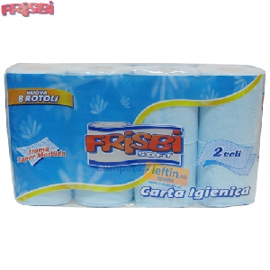 Hartie igienica albastra 2 straturi Frisbi Soft 8 role