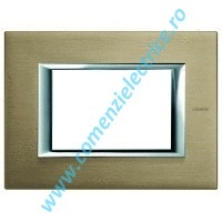 Placa ornament 3 module Brushed titanium Bticino Placa ornament 3 module Brushed titanium Bticino