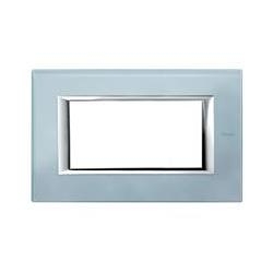 Placa ornament 4 module sticla Blue Bticino Axolute Placa ornament 4 module sticla Blue Bticino Axolute