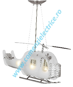Pendul elicopter Novelty 639 argintiu 3x40W E27 Pendul elicopter Novelty 639 argintiu 3x40W E27