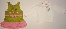 Rochita verde cu bluza alba - 10216 10216 Rochita verde cu bluza alba - 10216 10216