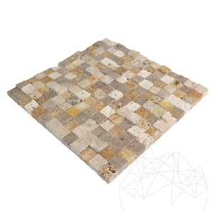 Mozaic Travertin Mix (Noce / Classic / Yellow) Scapitat 2.3 x 2.3cm