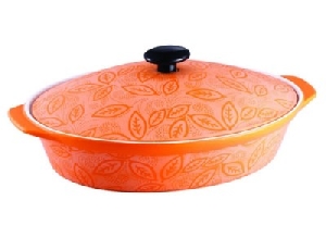 Cratita ovala cu capac din ceramica 3.4 L Vabene VB-6020061 Cratita ovala cu capac din ceramica 3.4 L Vabene VB-6020061