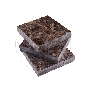 Buton Marmura Maron Emperador Polisat 9.5 x 9.5 x 2cm