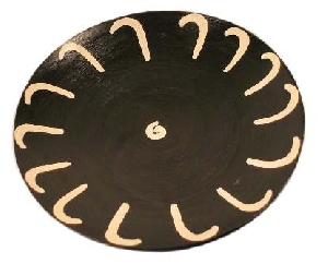 Platou decorativ din lemn wenge cu alb Platou decorativ din lemn wenge cu alb