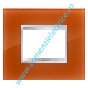 PLACA (RAMA) ORNAMENT GEWISS CHORUS FLAT STICLA, 3 MODULE, PORTOCALIU OPAL