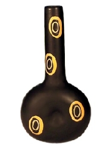 Vaza ceramica neagra rotunda