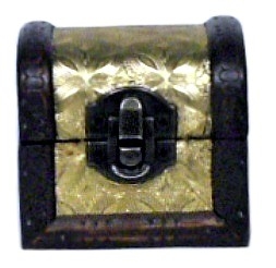 Cufar mic din lemn cu metal auriu Cufar mic din lemn cu metal auriu