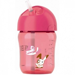 Cana cu pai 260 ml Philips Avent, Rosu Cana cu pai 260 ml Philips Avent, Rosu