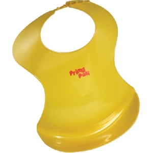 Baveta plastic cu buzunar R0515 Primii Pasi, Galben