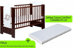 Patut Teddy With Stars Klups si Saltea 10 MyKids, Wenge Patut Teddy With Stars Klups si Saltea 10 MyKids, Wenge