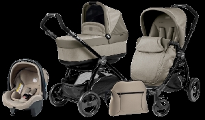 Carucior 3 in 1 Book Plus Black Pop-Up Peg Perego, Cream
