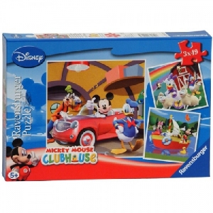 Puzzle Clubul Mickey Mouse 3 x 49 Piese Ravensburger,