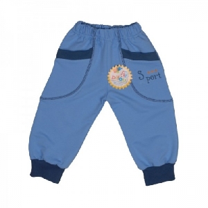 Pantalon model 8 cu manseta A01 Bleu Pifou, 6 ani Pantalon model 8 cu manseta A01 Bleu Pifou, 6 ani