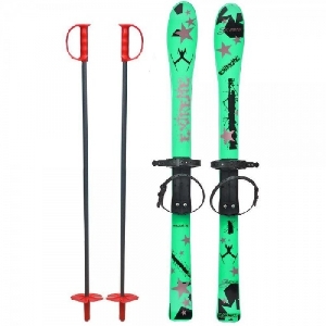 Skiuri copii 90 cm Marmat, Verde