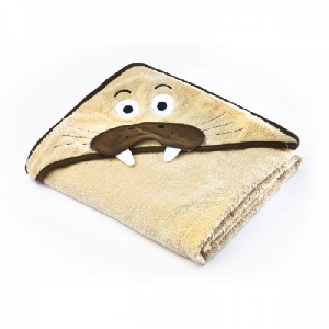 Prosop cu gluga brodata Water Friends 100 x 100 cm Sensillo, Beige