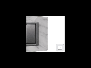 Placa Vitra sticla marmura Carrara, 2 module, mod comanda argintiu