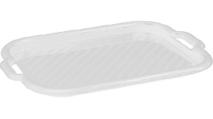 Tava Mijlocie cu Maner 46X33X3 cm Clever Alb