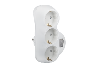 ADAPTOR TRIPLU ALB CU CHEIE ADAPTOR TRIPLU ALB CU CHEIE