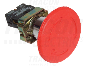 Buton de avarie tip ciuperca, cu zavorare, rosu, in carcasa NYG442P30T 1×NC, 3A/400V AC, IP44, d=30mm