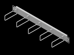 Routing Panel 1U with 5 Cable Clamps of Steel 110mm RAL7035 Routing Panel 1U with 5 Cable Clamps of Steel 110mm RAL7035