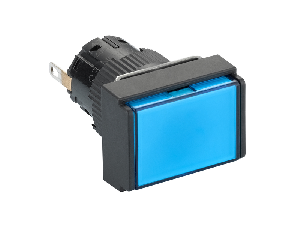 Lampa pilot dreptunghi. Ø16 IP65 albastra - LED 24VDC integral conector polariz. Lampa pilot dreptunghi. Ø16 IP65 albastra - LED 24VDC integral conector polariz.