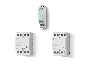 Contactor modular - 2 contacte, 25 A, Contactor modular, 25 A, Indicator mecanic + LED, 24 V, C.A. (50/60Hz)/C.C., AgSnO2, 1 ND + 1 NI, Standard