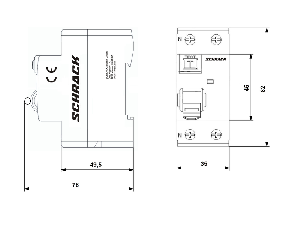 Intreruptor diferential AMPARO (10kA), 40A, 2-poli, 30mA, G