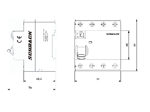 Intreruptor diferential AMPARO (10kA), 63A, 4-poli, 300mA Intreruptor diferential AMPARO (10kA), 63A, 4-poli, 300mA