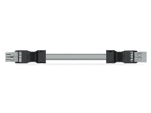 pre-assembled interconnecting cable; Eca; Socket/plug; 4-pole; Cod. B; Control cable 4 x 1.0 mm²; 4m; 1,00 mm²; gray