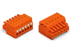 1-conductor female plug; 100% protected against mismating; push-button; 1.5 mm²; Pin spacing 3.81 mm; 3-pole; 1,50 mm²; orange