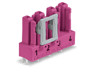 Socket for PCBs; straight; 4-pole; Cod. B; pink