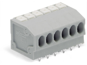PCB terminal block; push-button; 1.5 mm²; Pin spacing 3.5 mm; 3-pole; Push-in CAGE CLAMP®; 1,50 mm²; gray