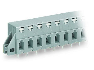 PCB terminal block; push-button; 2.5 mm²; Pin spacing 7.5 mm; 6-pole; CAGE CLAMP®; clamping collar; 2,50 mm²; gray