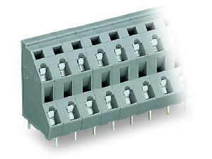 Double-deck PCB terminal block; 2.5 mm²; Pin spacing 7.5 mm; 2 x 2-pole; CAGE CLAMP®; 2,50 mm²; gray