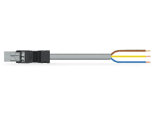 pre-assembled connecting cable; Eca; Plug/open-ended; 3-pole; Cod. B; 6 m; 1,00 mm²; gray