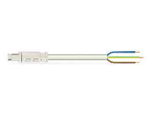 pre-assembled connecting cable; Eca; Socket/open-ended; 3-pole; Cod. A; H05Z1Z1-F 3G 1.5 mm²; 1 m; 1,50 mm²; white
