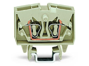 2-conductor miniature through terminal block; 2.5 mmÂ²; with test option; suitable for Ex e II applications; center marking; for DIN-15 rail; CAGE CLAMPÂ®; 2,50 mmÂ²; light gray
