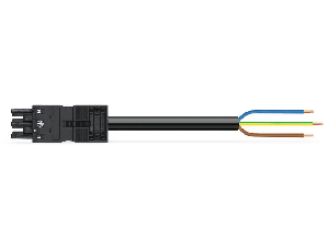 pre-assembled connecting cable; Eca; Socket/open-ended; 3-pole; Cod. A; H05VV-F 3G 2.5 mm²; 4m; 2,50 mm²; black