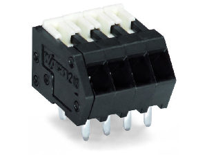 THR PCB terminal block; Locking slides; 0.5 mm²; Pin spacing 2.54 mm; 4-pole; CAGE CLAMP®; in tape-and-reel packaging; 0,50 mm²; black