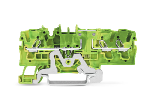 3-conductor ground terminal block; 2.5 mm²; side and center marking; for DIN-rail 35 x 15 and 35 x 7.5; Push-in CAGE CLAMP®; 2,50 mm²; green-yellow