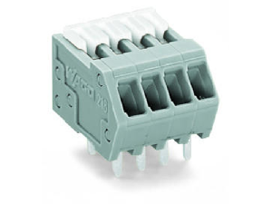 PCB terminal block; Locking slides; 0.5 mm²; Pin spacing 2.54 mm; 16-pole; CAGE CLAMP®; 0,50 mm²; gray
