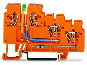 3-conductor sensor supply terminal block; LED (green); 2.5 mm²; CAGE CLAMP®; 2,50 mm²; orange 3-conductor sensor supply terminal block; LED (green); 2.5 mm²; CAGE CLAMP®; 2,50 mm²; orange