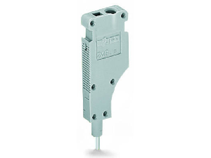L-type end module; modular; with rigid contact pin; End module; 1,50 mm²; gray