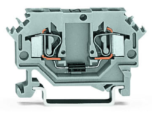 Component terminal block; 2-conductor; with diode 1N4007; anode, right side; for DIN-rail 35 x 15 and 35 x 7.5; 4 mm²; CAGE CLAMP®; 4,00 mm²; gray