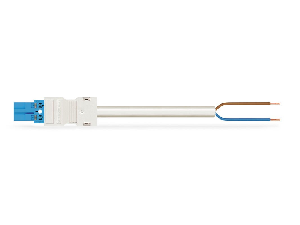 pre-assembled connecting cable; Eca; Plug/open-ended; 2-pole; Cod. I; H05Z1Z1-F 2 x 1,50 mm²; 7 m; 1,50 mm²; blue