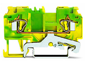 2-conductor ground terminal block; 4 mm²; side and center marking; for DIN-rail 35 x 15 and 35 x 7.5; CAGE CLAMP®; 4,00 mm²; green-yellow