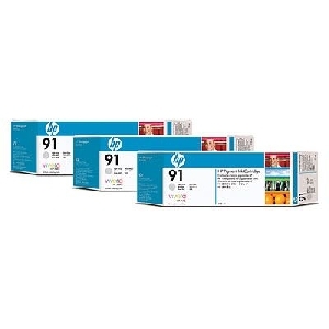 HP Cartus Cerneala HP 91 Gri Deschis - pachet 3 unitati
