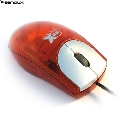 Mouse optic Serioux Trakker OP76-RD PS/2 Transparent Red-Silver
